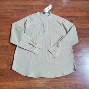COOFANDY Button Up Henley Long Sleeve Shirt XXL New
